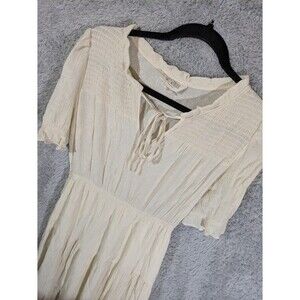 Sweet Wanderer off white ivory gauze dress Medium fairy summer vanilla farmgirl